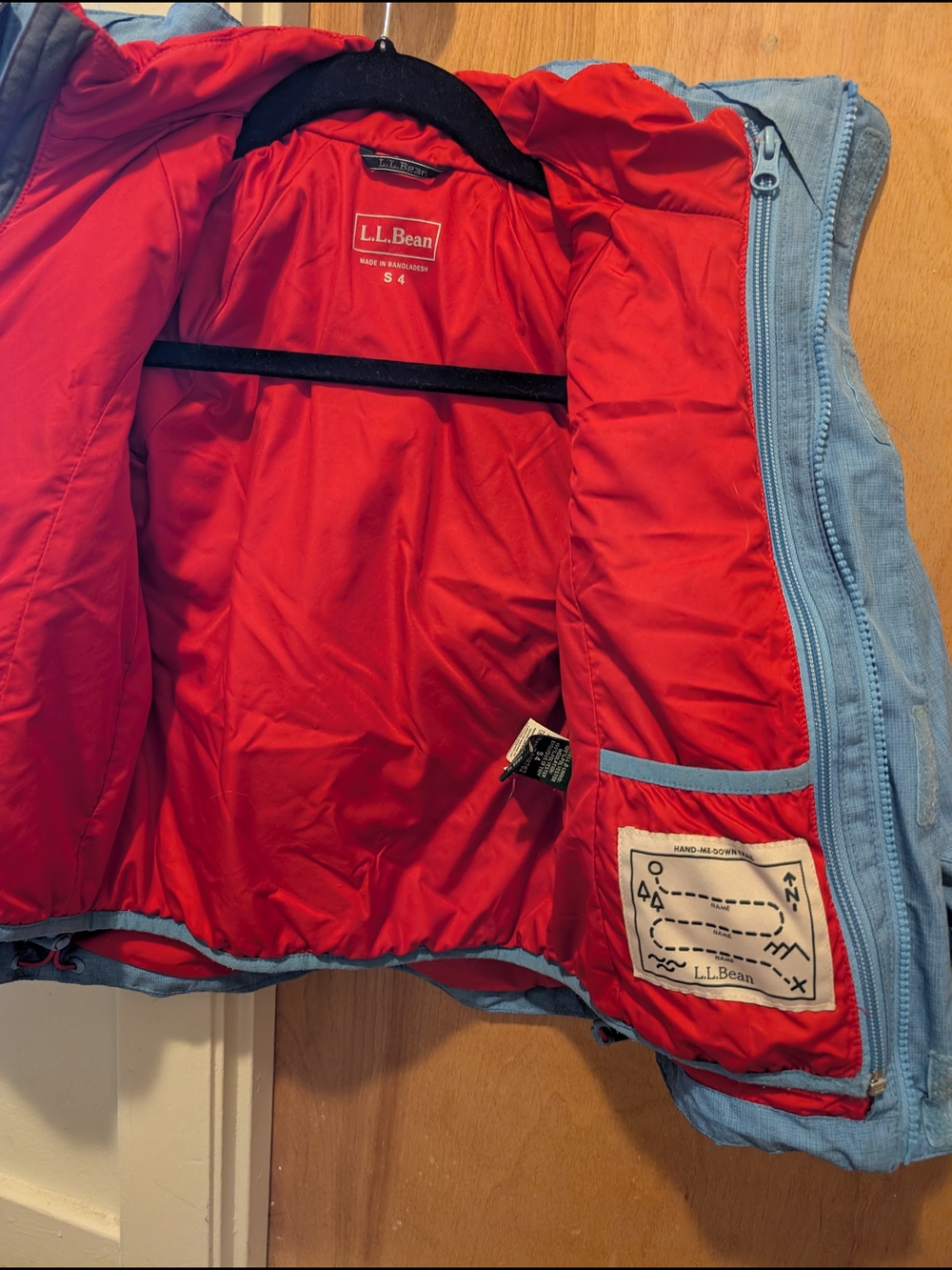 L.L.Bean Size 4 Kids Ski jacket With Red Puffer Insert